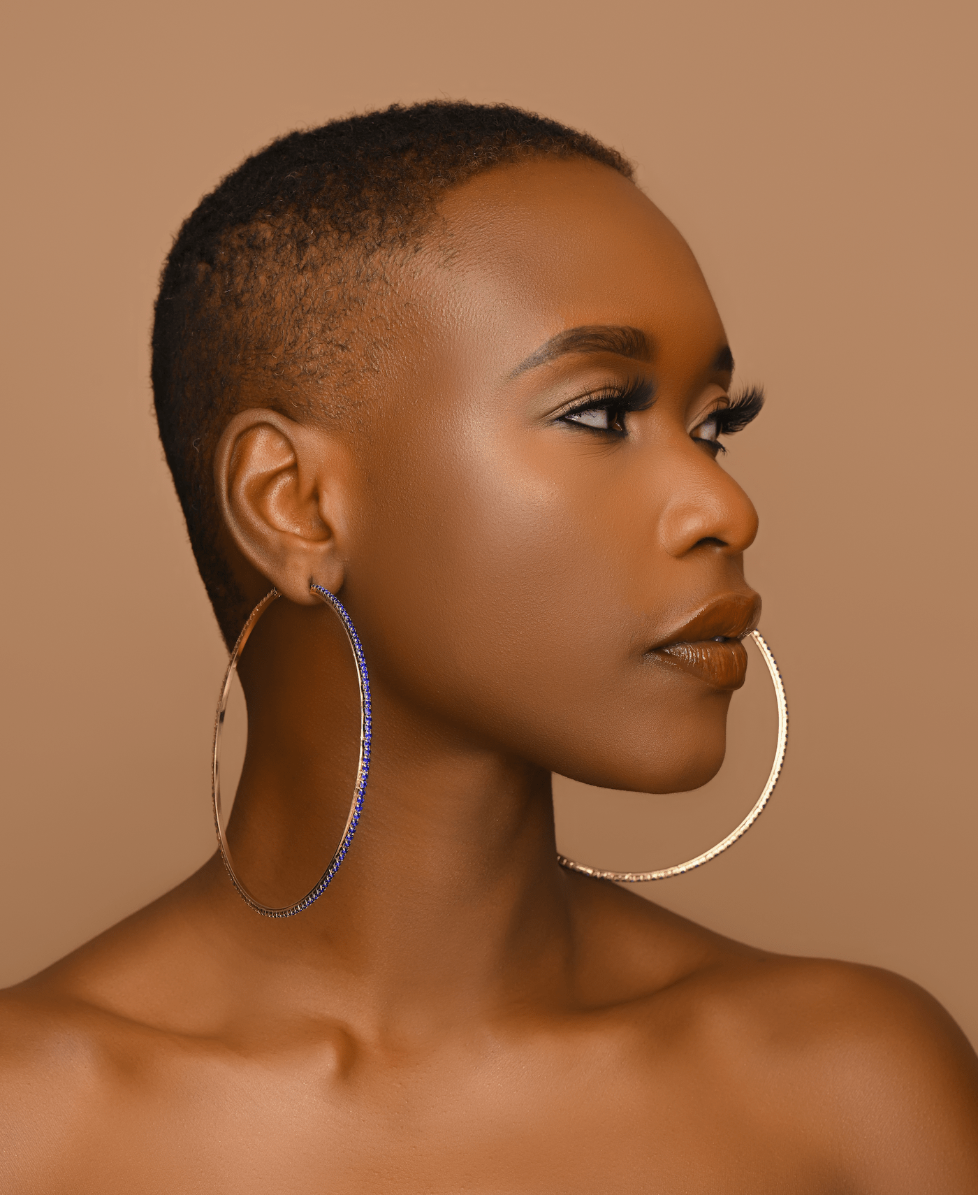 10CM Colourful Rhinestones Trendy Statement Hoop Earrings - Fatisha Boutique