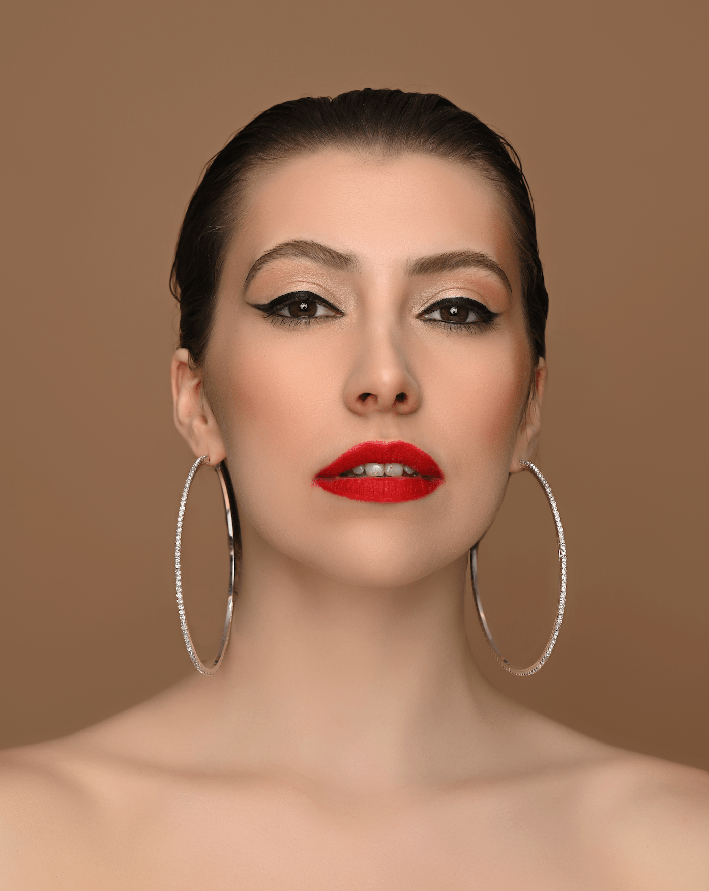 10CM Large Silver Trendy Rhinestone Statement Hoop Earrings - Fatisha Boutique