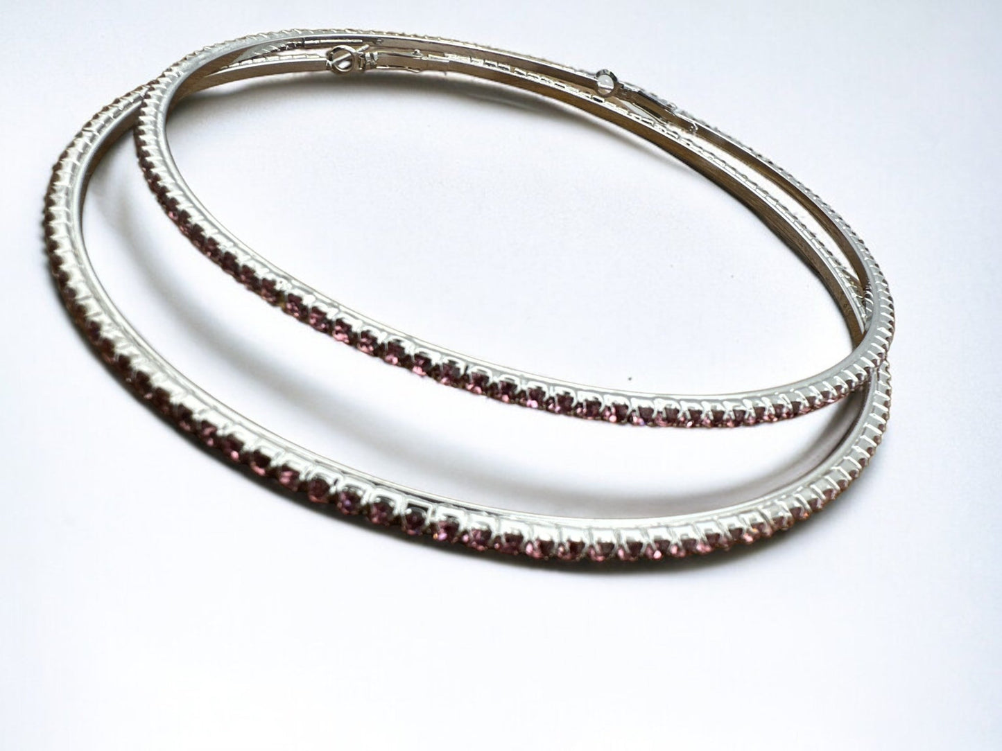 10CM Pink Rhinestones Statement Hoop Earrings - Fatisha Boutique