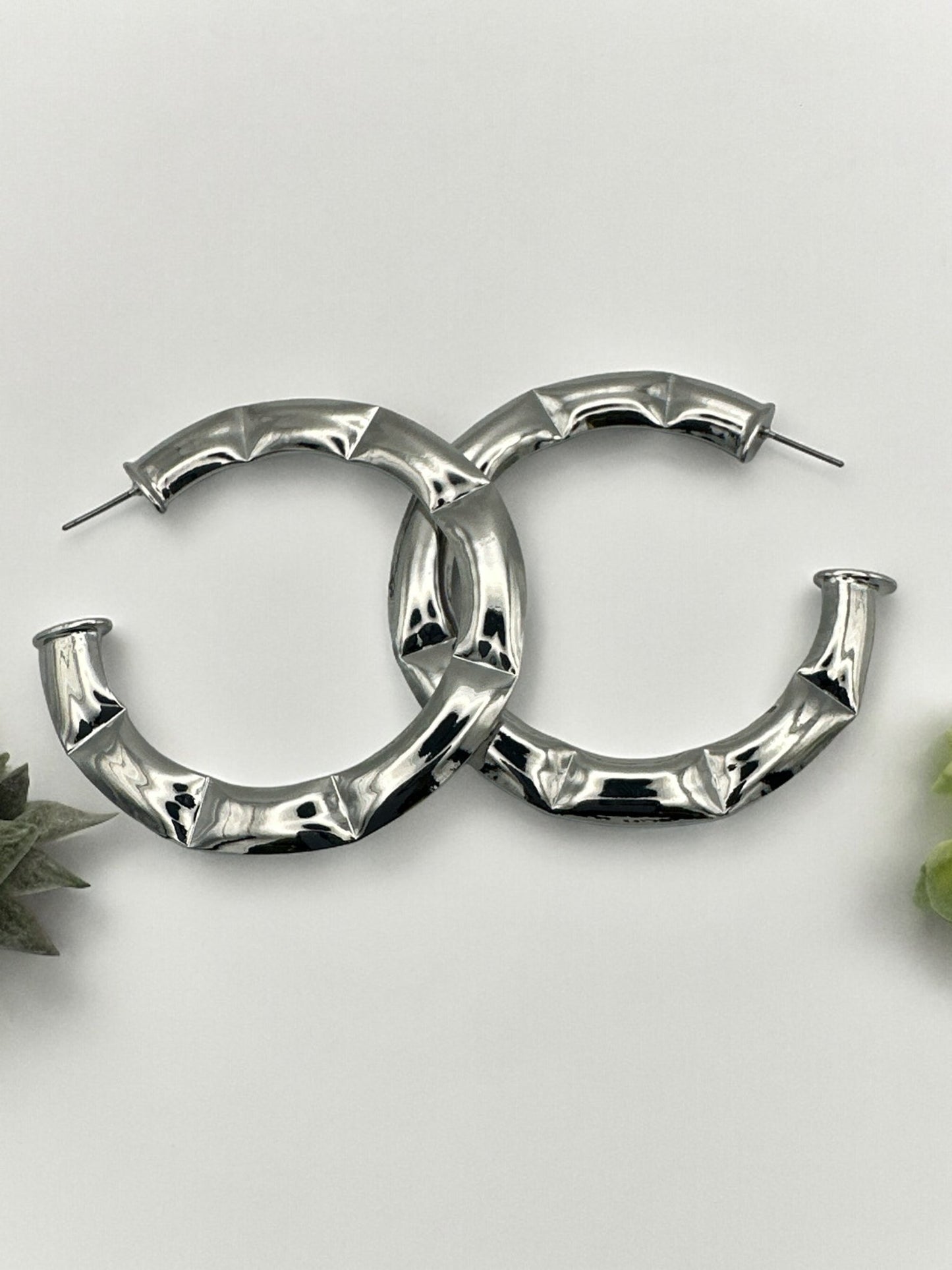6CM Bamboo Style Statement Hoop Earrings - Fatisha Boutique