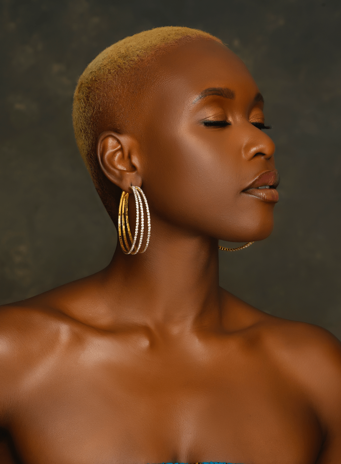 6CM Elegant Rhinestones Statement Hoop Earrings - Fatisha Boutique