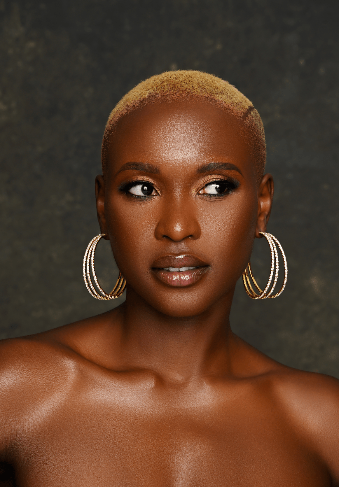 6CM Elegant Rhinestones Statement Hoop Earrings - Fatisha Boutique