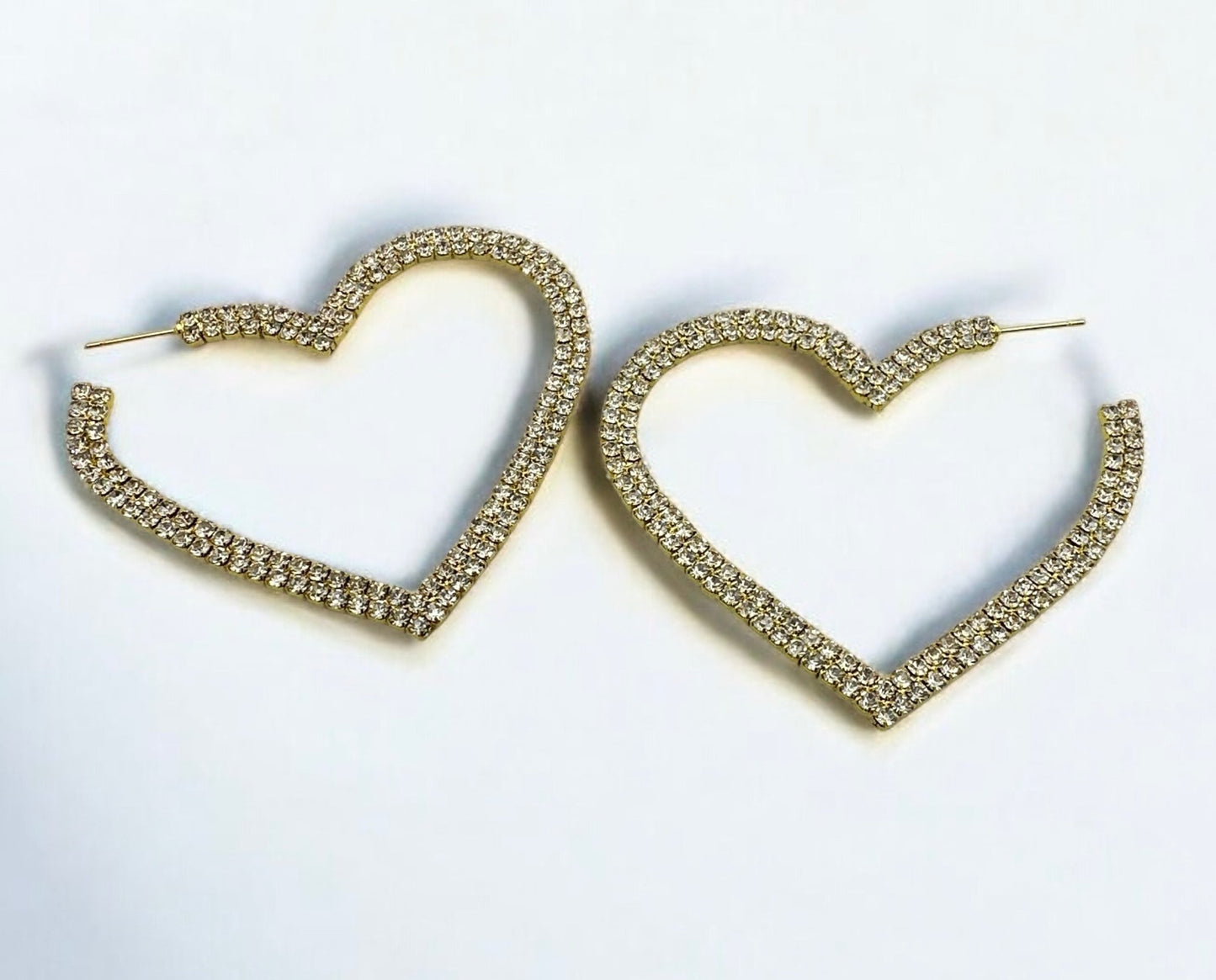 6CM Heart - Shaped Lightweight Rhinestone Earrings - Fatisha Boutique