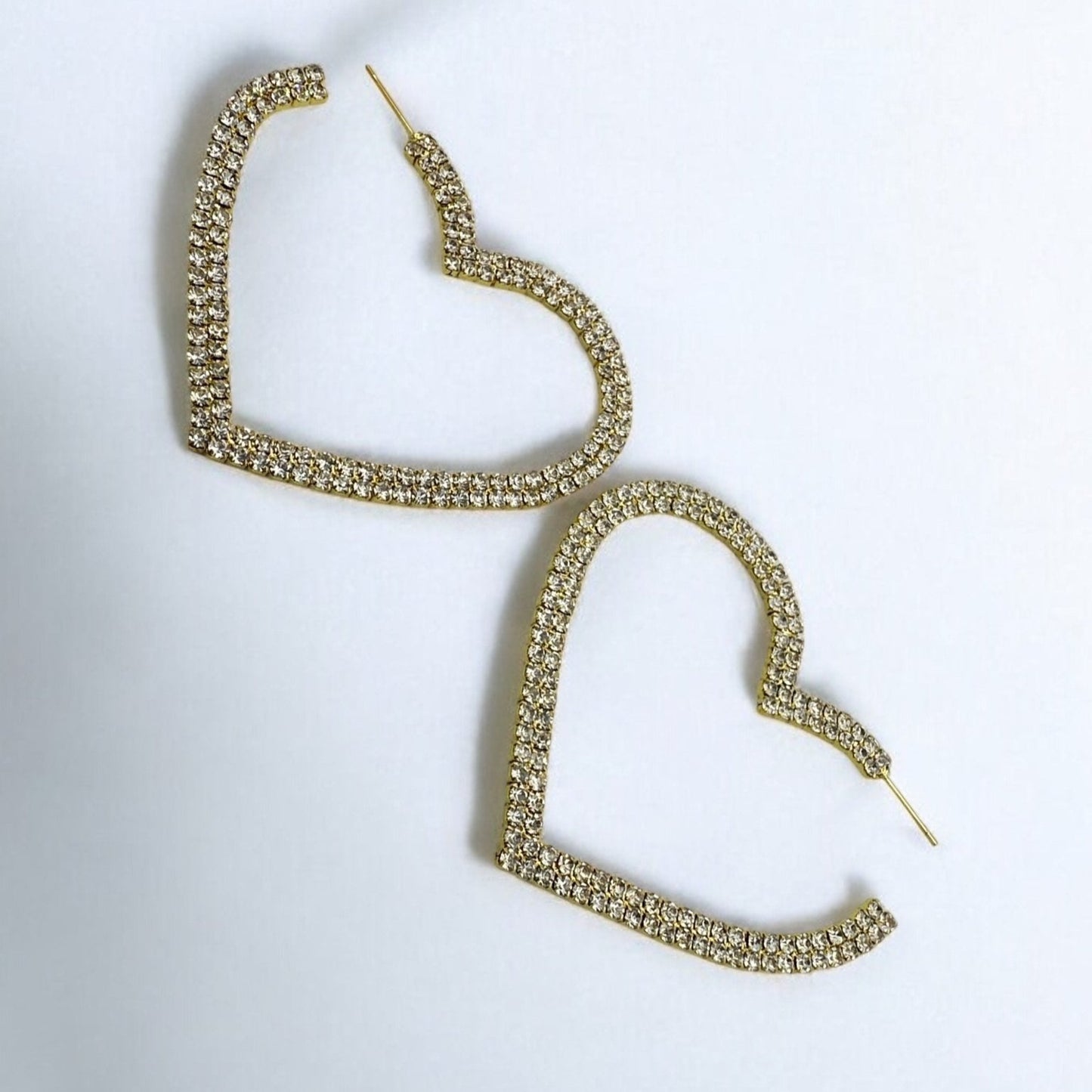 6CM Heart - Shaped Lightweight Rhinestone Earrings - Fatisha Boutique