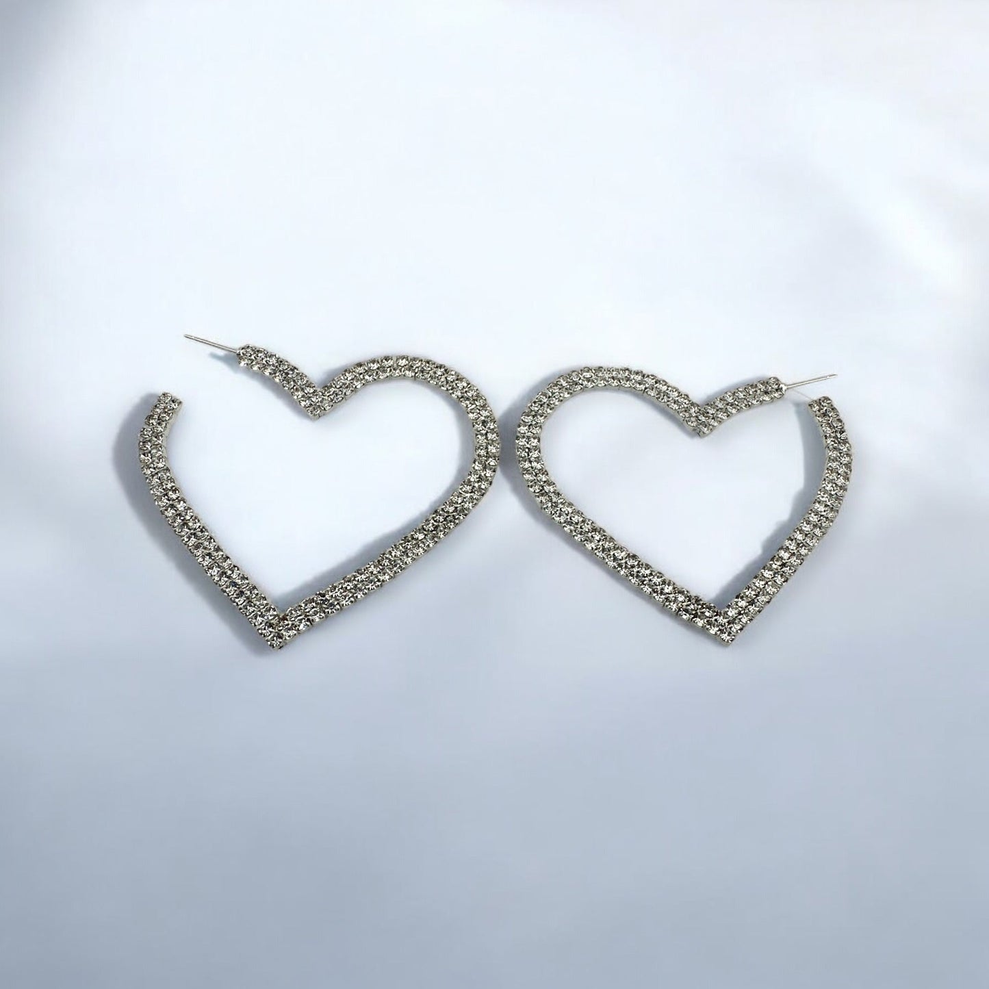 6CM Heart - Shaped Lightweight Rhinestone Earrings - Fatisha Boutique