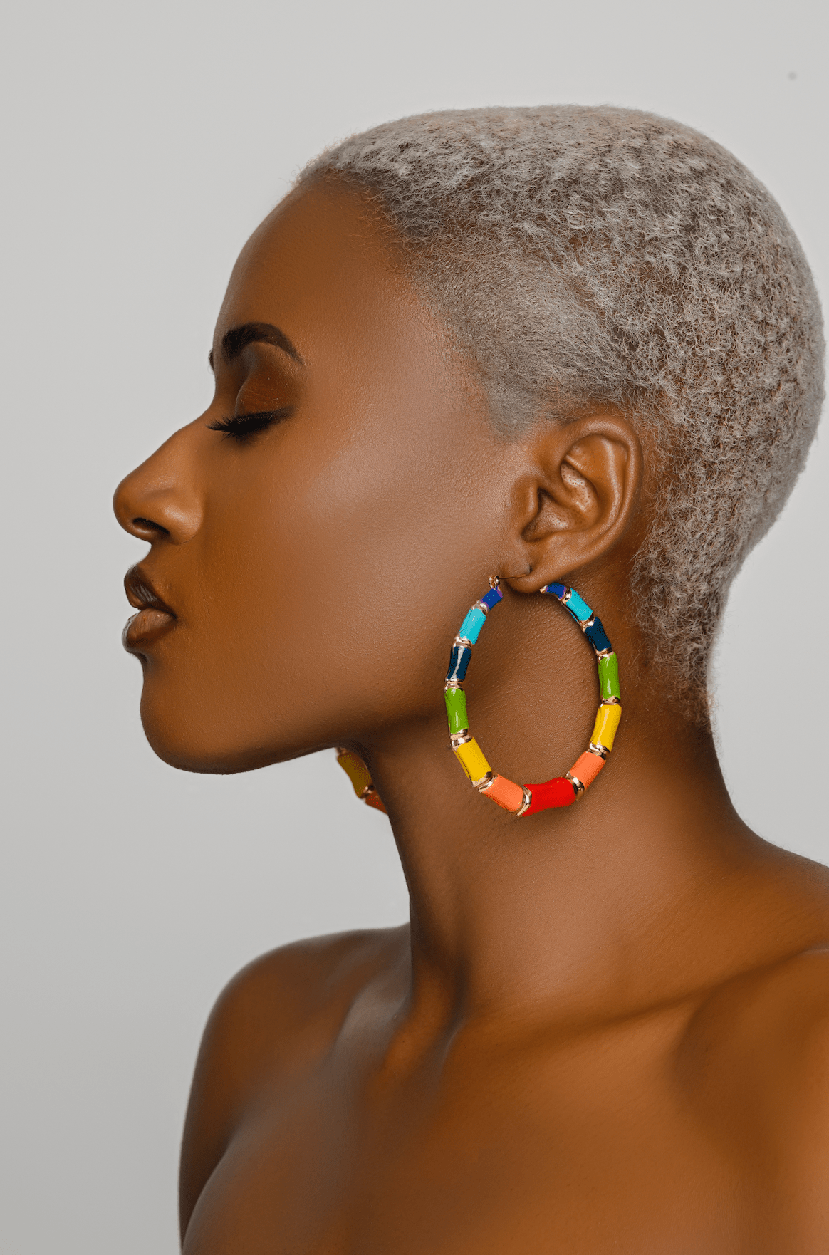 7CM Chunky Bamboo Hoop Earrings – Retro Gold Statement Hoops – Lightweight & Trendy - Fatisha Boutique