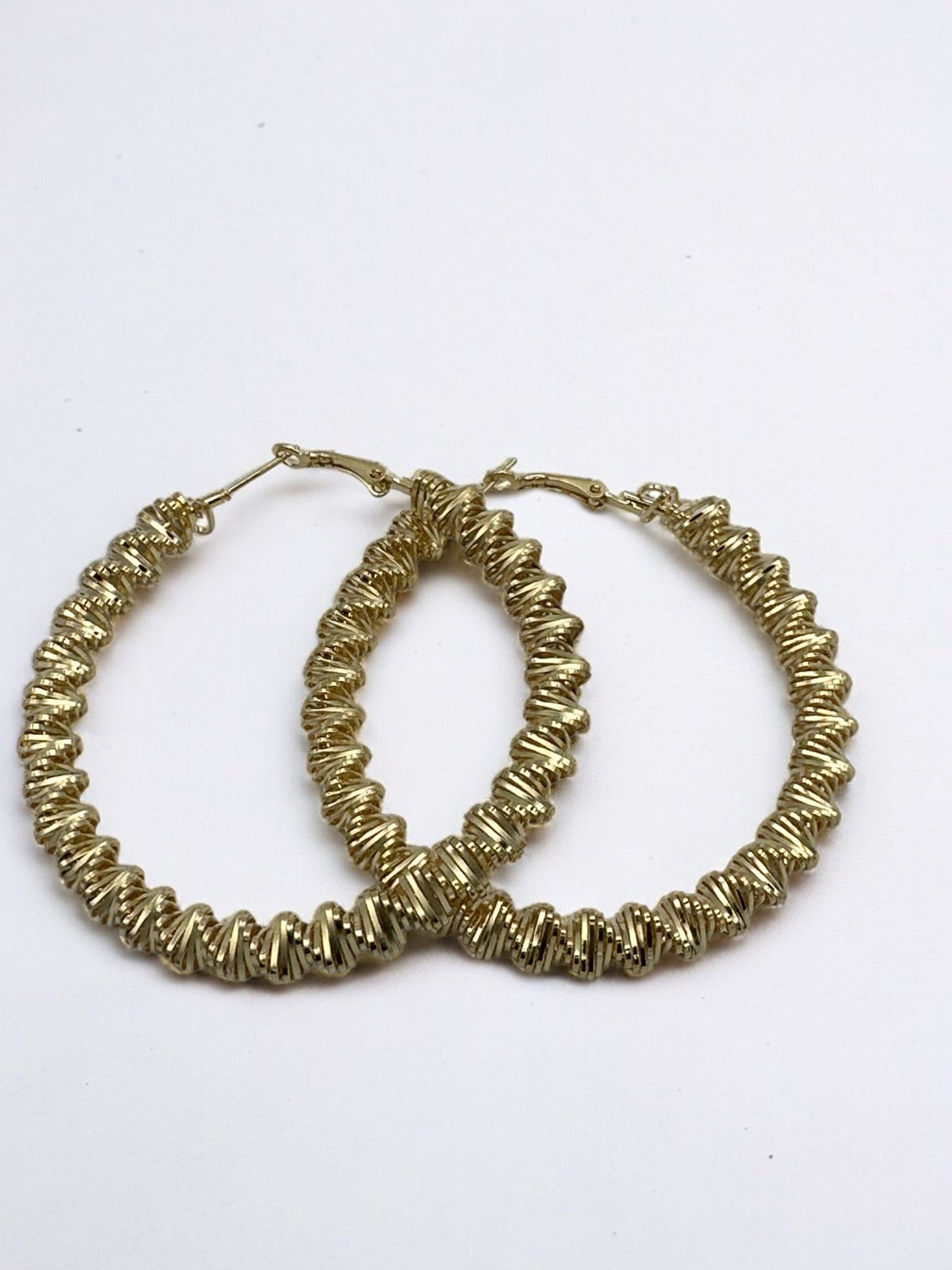 7CM Chunky Spiral Spring Metal Design Statement Hoop Earrings - Fatisha Boutique
