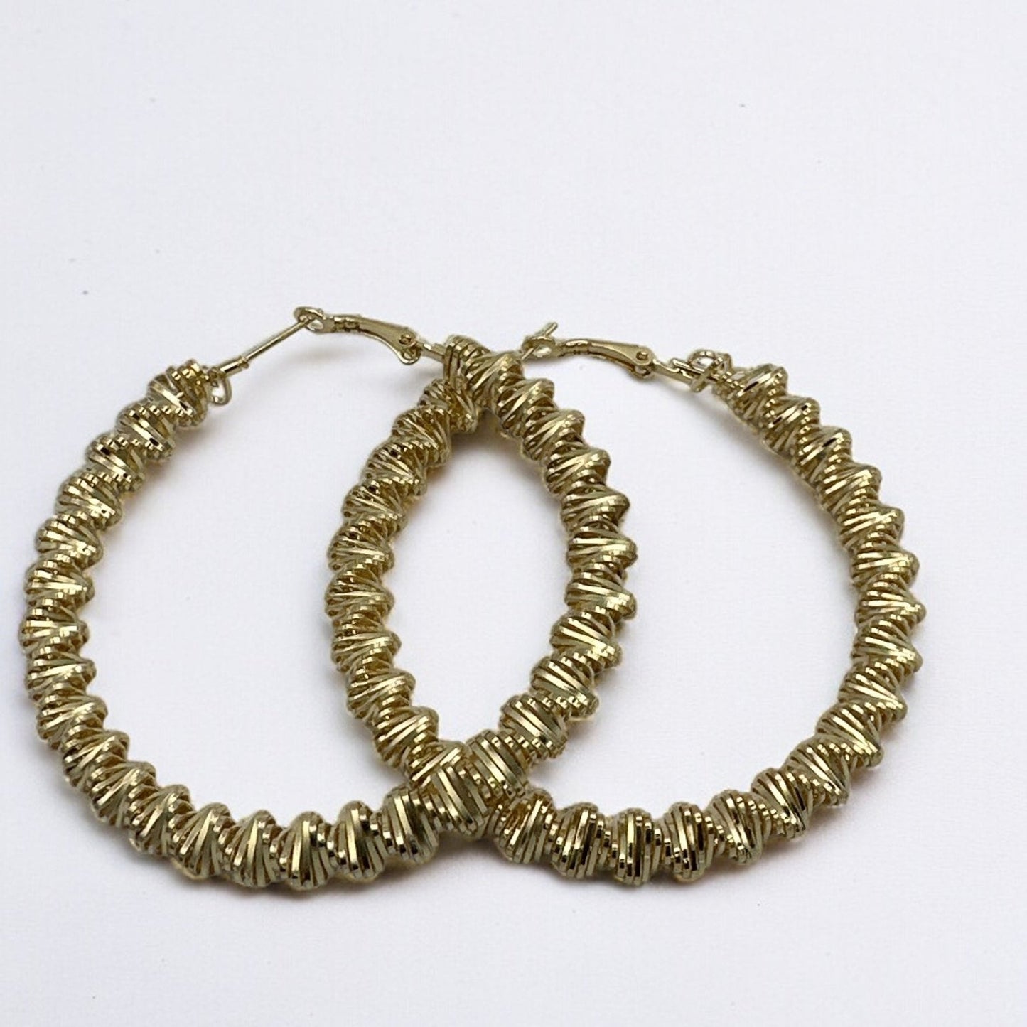 7CM Chunky Spiral Spring Metal Design Statement Hoop Earrings - Fatisha Boutique