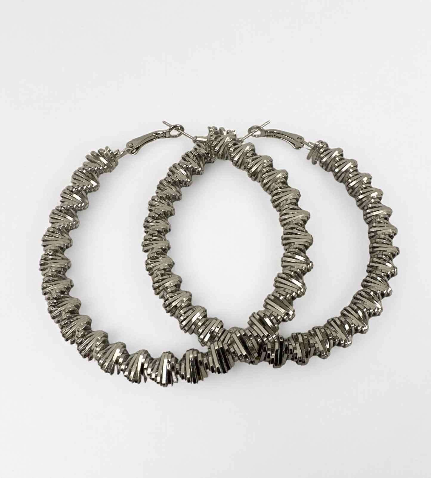 7CM Chunky Spiral Spring Metal Design Statement Hoop Earrings - Fatisha Boutique