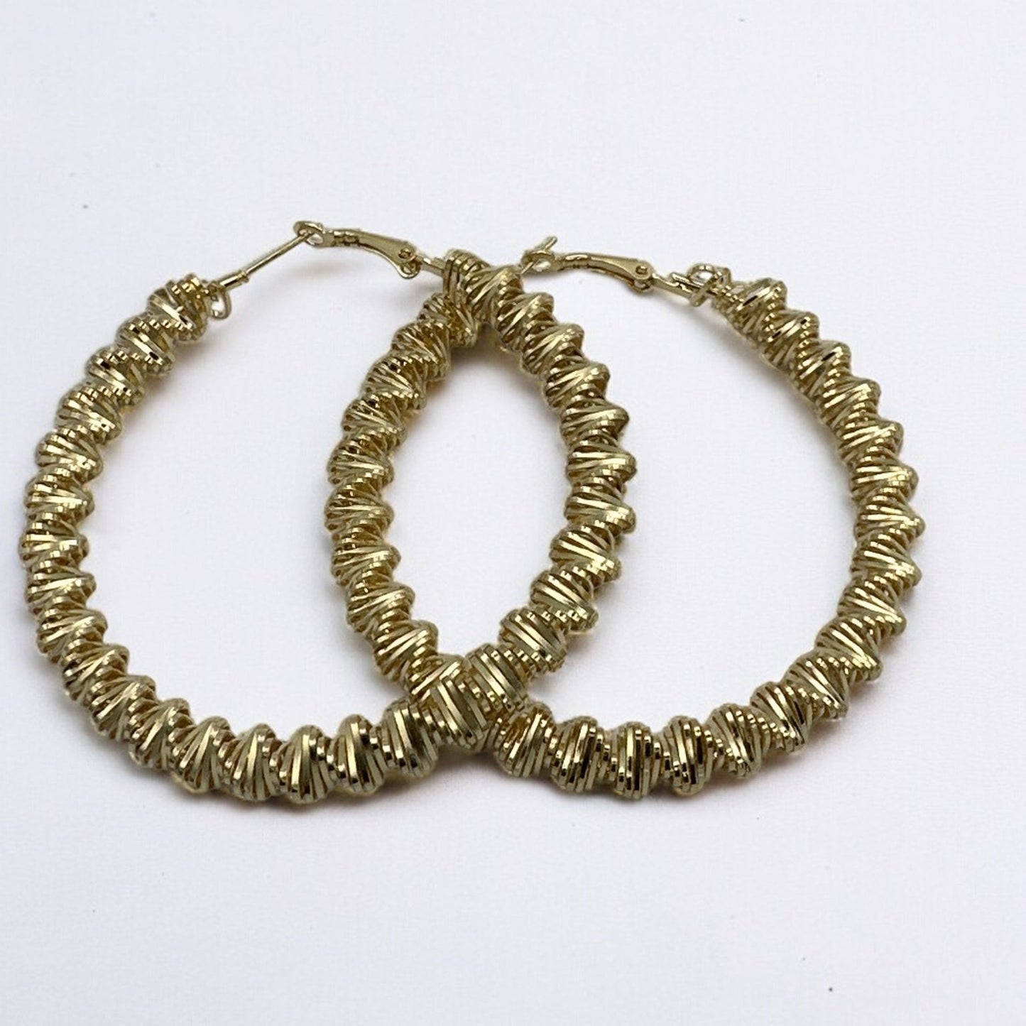 7CM Chunky Spiral Spring Metal Design Statement Hoop Earrings - Fatisha Boutique