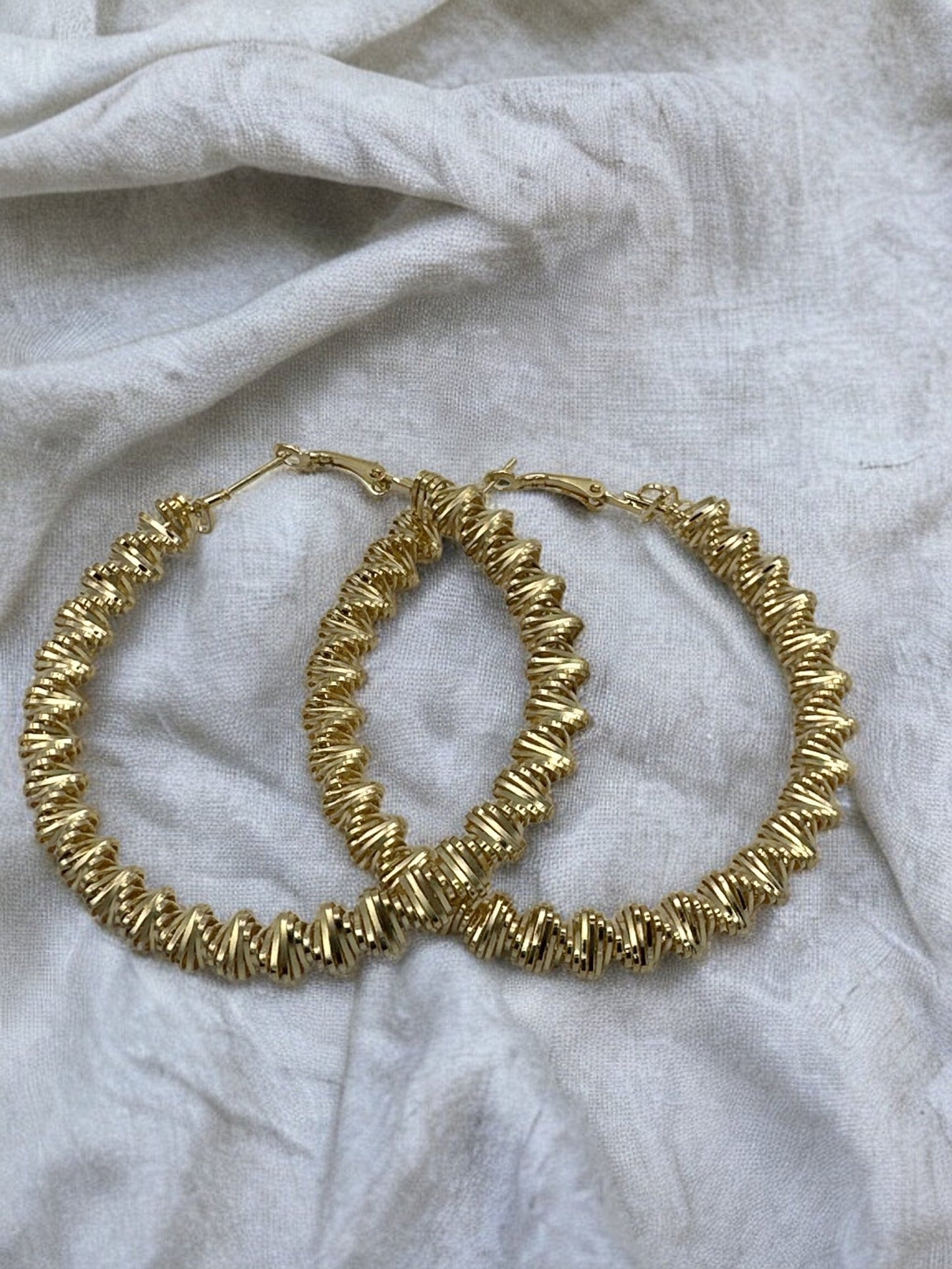 7CM Chunky Spiral Spring Metal Design Statement Hoop Earrings - Fatisha Boutique