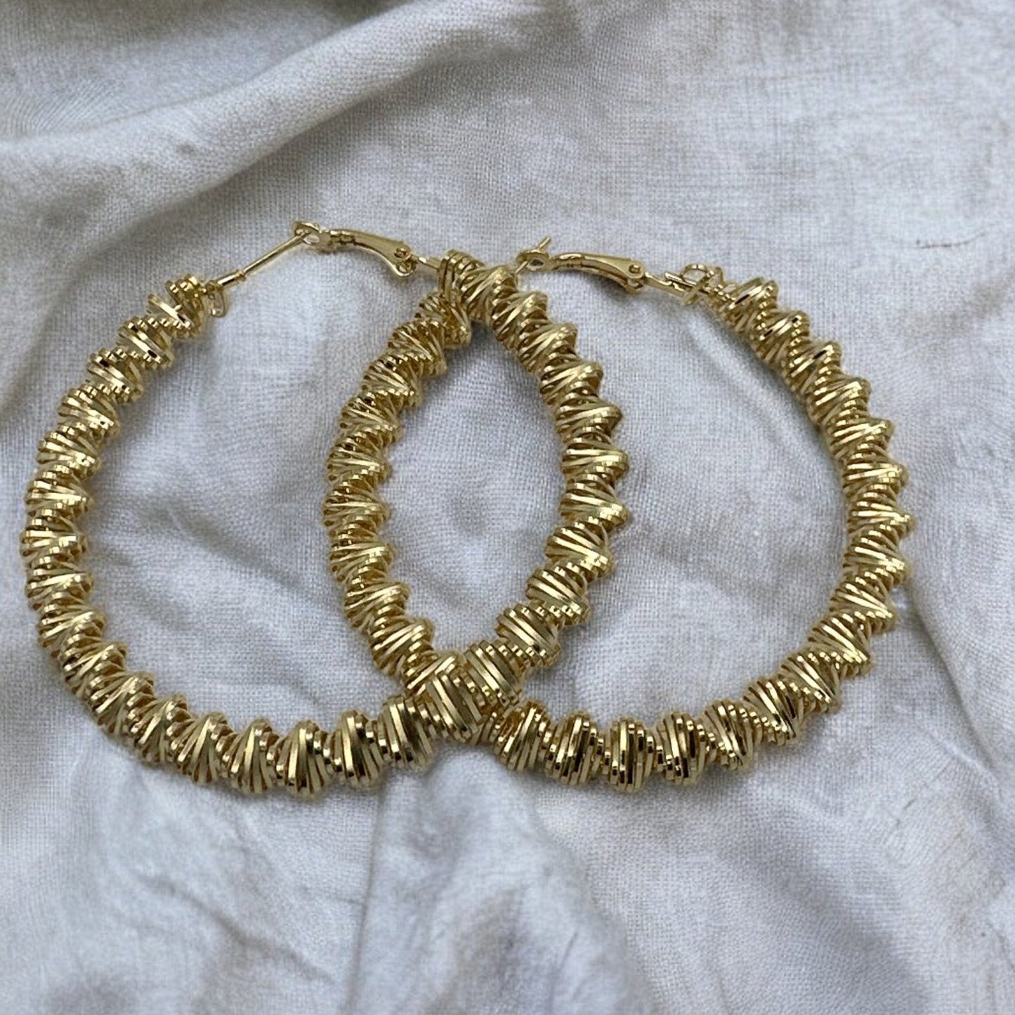7CM Chunky Spiral Spring Metal Design Statement Hoop Earrings - Fatisha Boutique