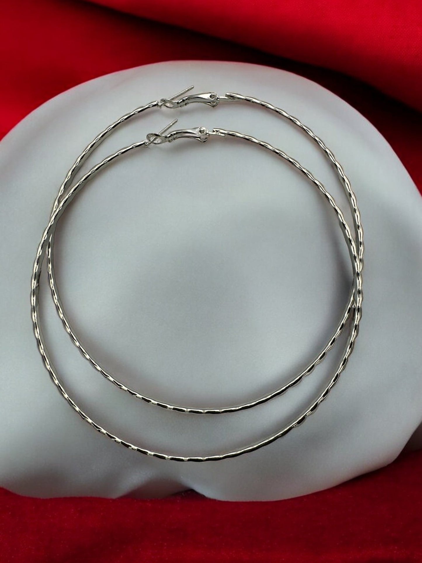 8.5cm Lightweight Gold and Silver Hoop Earrings - Fatisha Boutique
