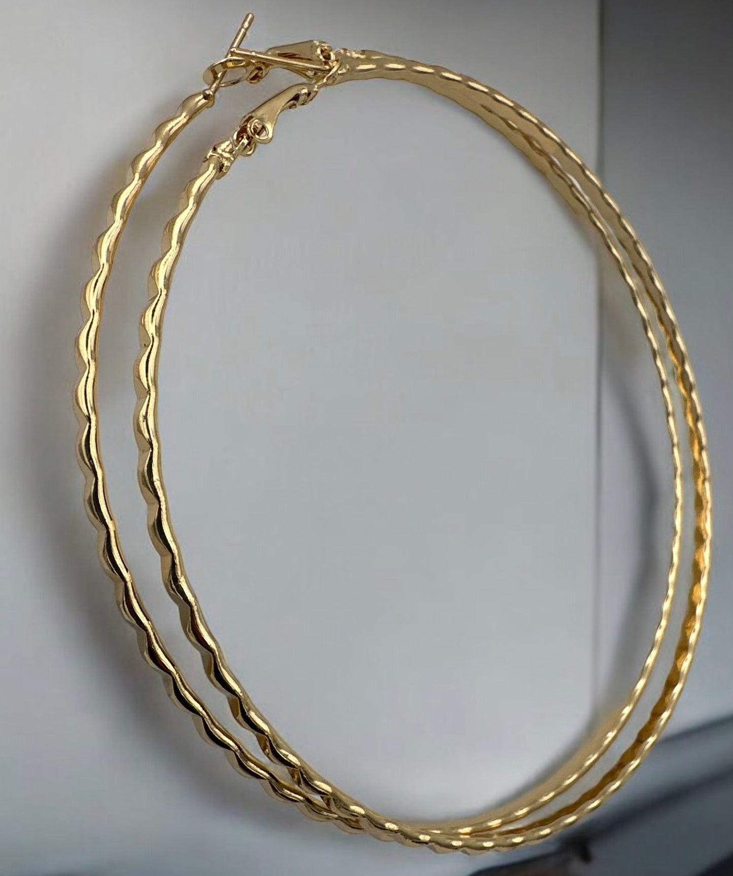 8.5cm Lightweight Gold and Silver Hoop Earrings - Fatisha Boutique