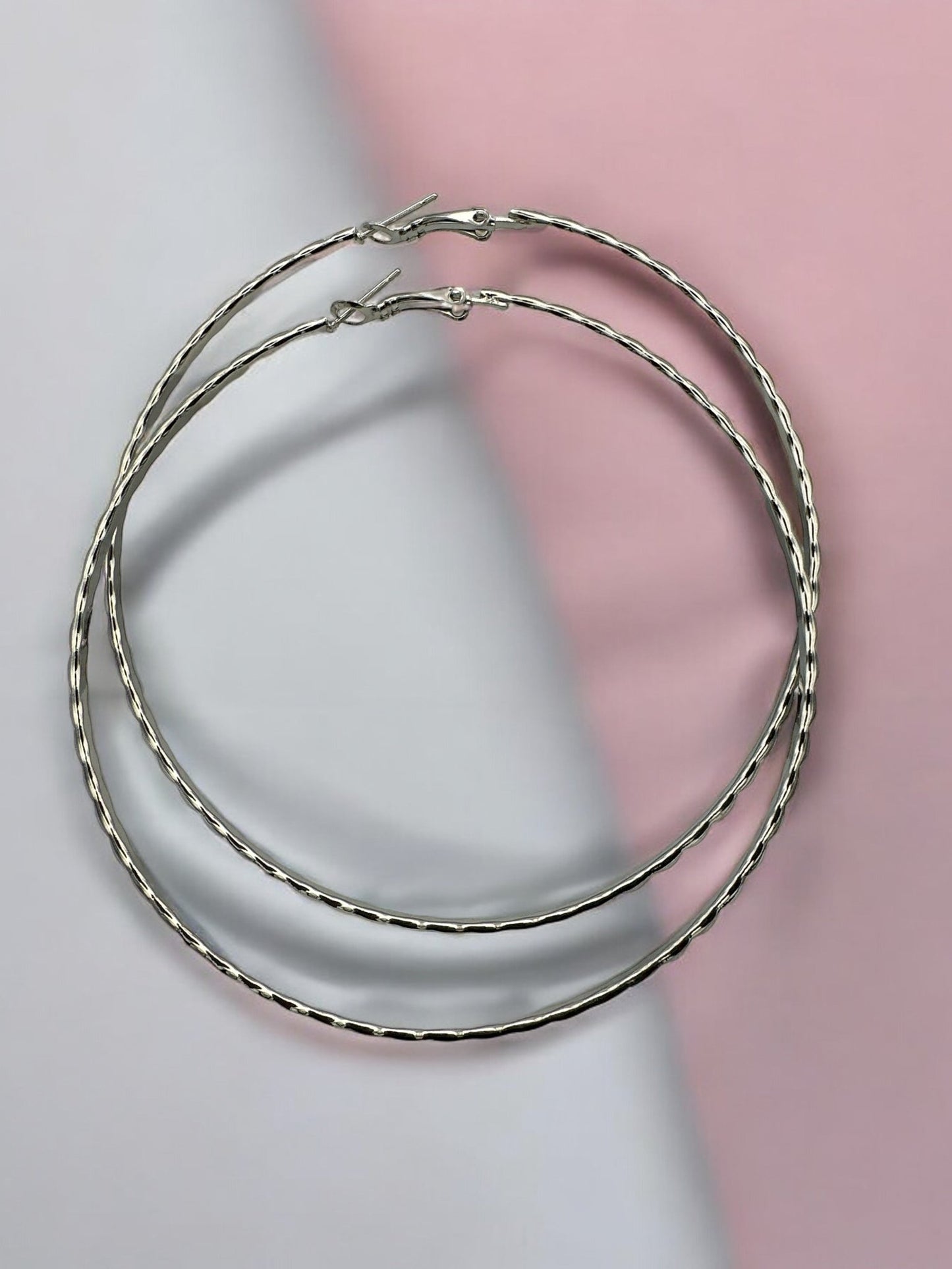 8.5cm Lightweight Gold and Silver Hoop Earrings - Fatisha Boutique