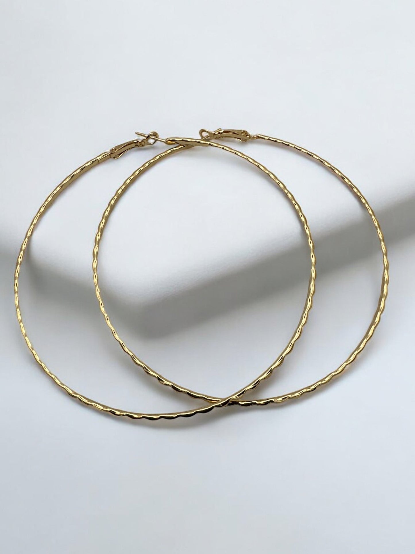 8.5cm Lightweight Gold and Silver Hoop Earrings - Fatisha Boutique