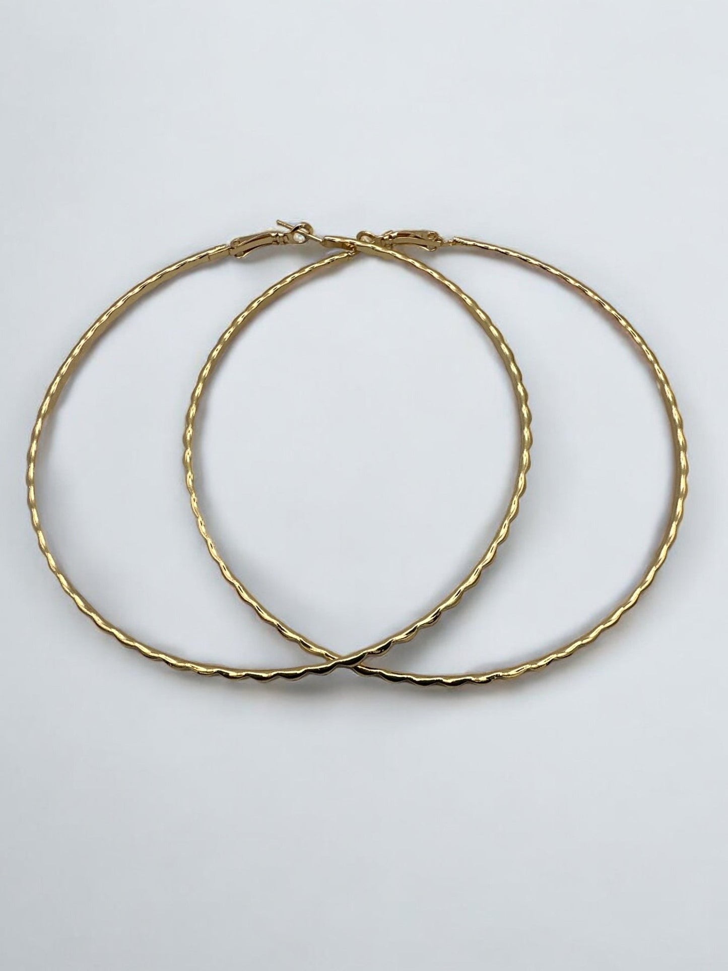 8.5cm Lightweight Gold and Silver Hoop Earrings - Fatisha Boutique