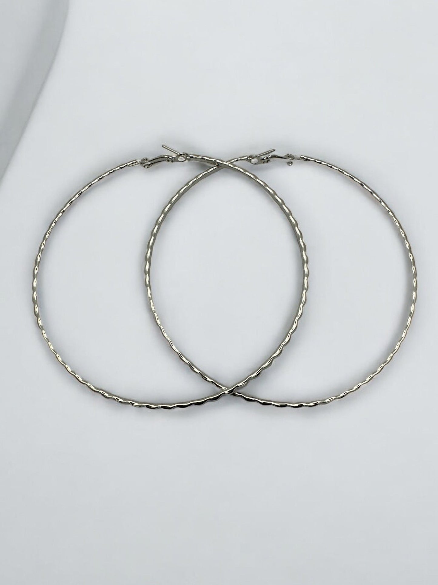 8.5cm Lightweight Gold and Silver Hoop Earrings - Fatisha Boutique