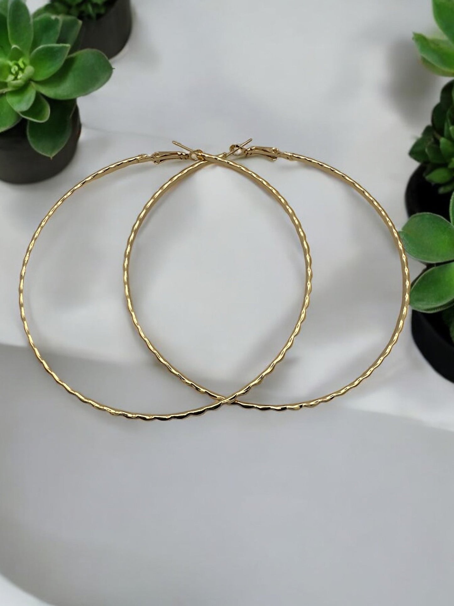 8.5cm Lightweight Gold and Silver Hoop Earrings - Fatisha Boutique