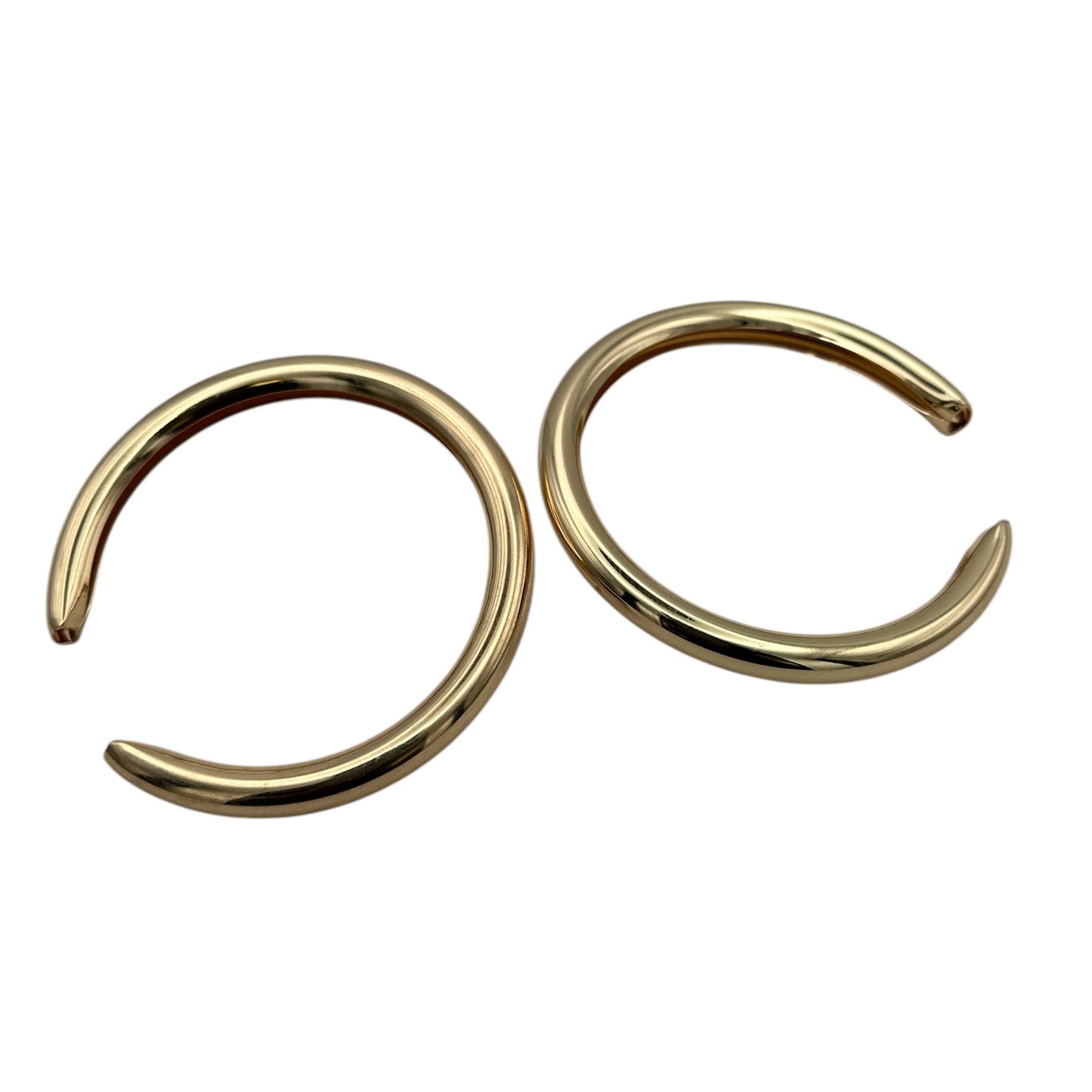 8CM Chunky Oversized Meniscus Stud Earrings – Bold Thick Metal Hoop Statement Jewelry in Gold & Silver - Fatisha Boutique