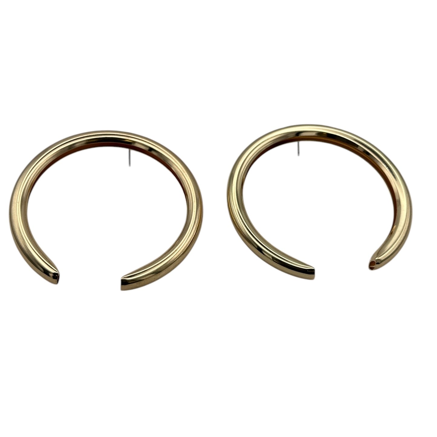 8CM Chunky Oversized Meniscus Stud Earrings – Bold Thick Metal Hoop Statement Jewelry in Gold & Silver - Fatisha Boutique