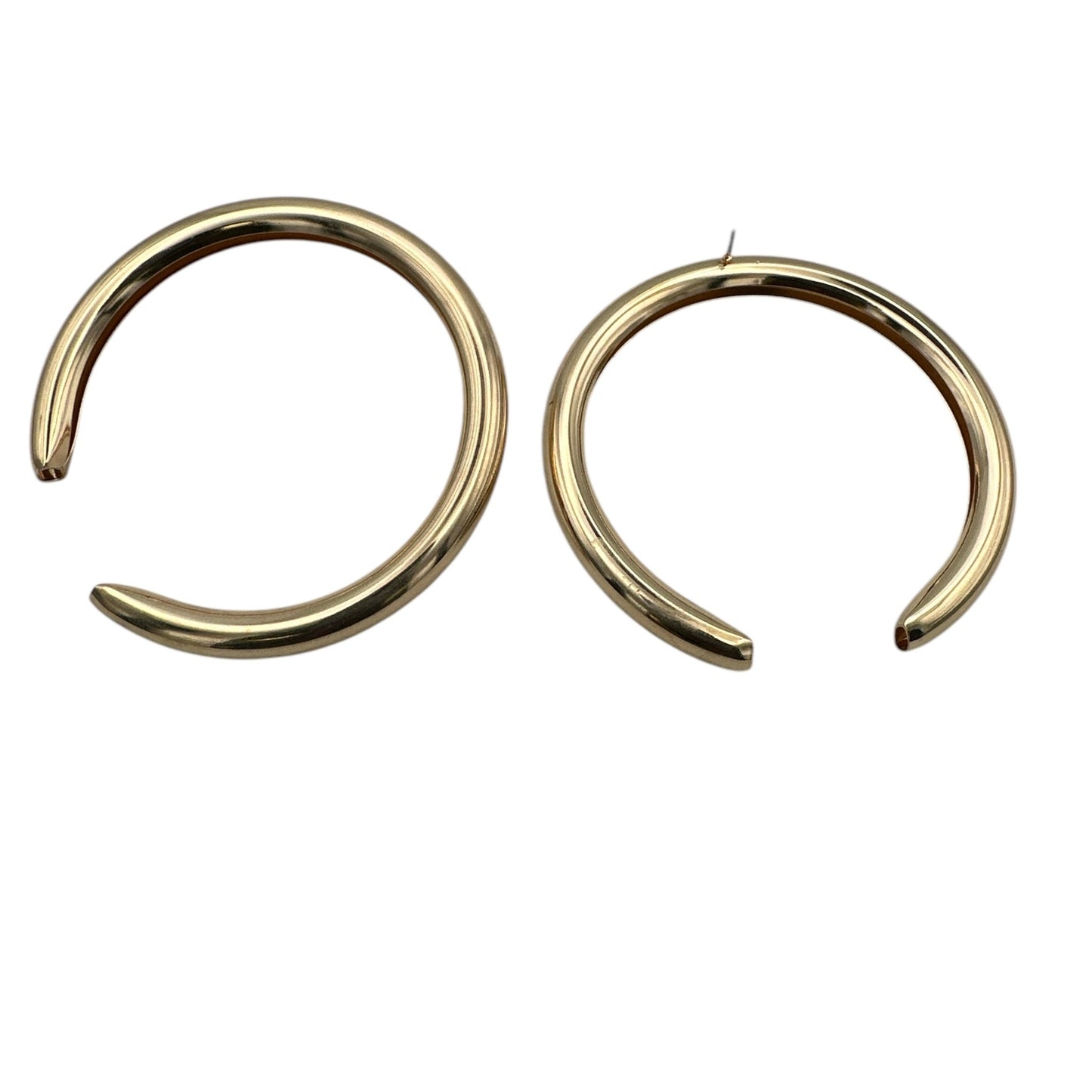 8CM Chunky Oversized Meniscus Stud Earrings – Bold Thick Metal Hoop Statement Jewelry in Gold & Silver - Fatisha Boutique