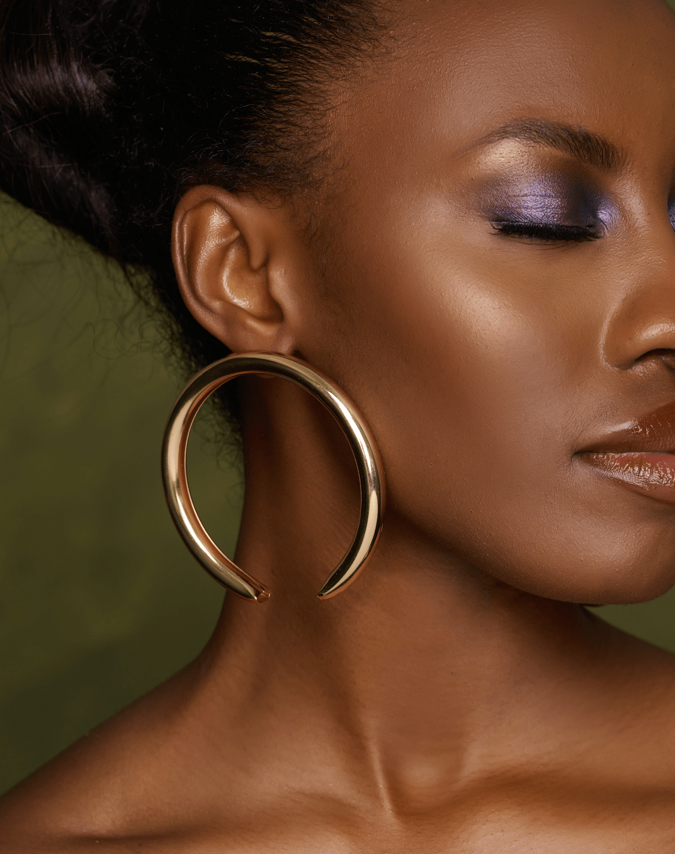 8CM Chunky Thick Oversized Meniscus Alloy Statement Stud Earrings - Fatisha Boutique