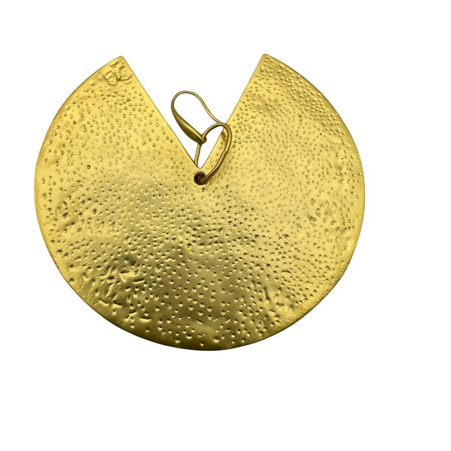 8cm Elegant Hammered Brass Statement Earrings – Handmade African Gold - Tone Drop Earrings - Fatisha Boutique