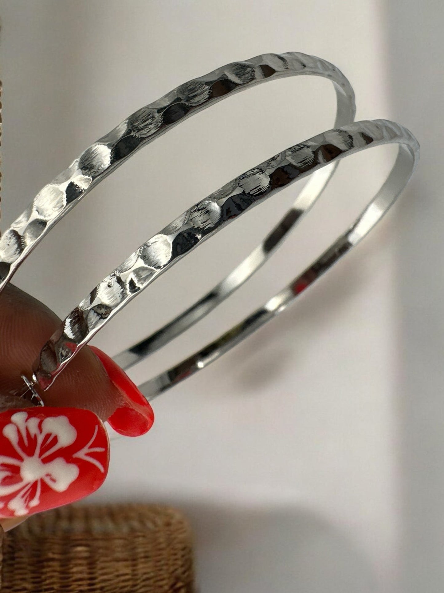 8cm Hammered Design Statement Hoop Earrings - Fatisha Boutique