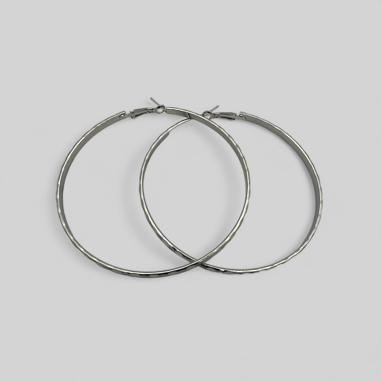 8cm Hammered Design Statement Hoop Earrings - Fatisha Boutique