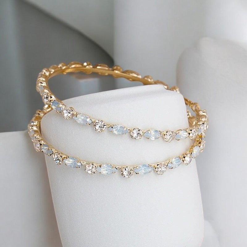 8CM Luxury Rhinestones Medium Statement Hoop Earrings - Fatisha Boutique