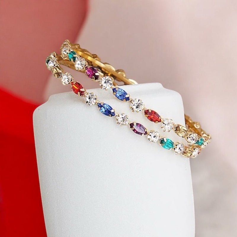 8CM Luxury Rhinestones Medium Statement Hoop Earrings - Fatisha Boutique