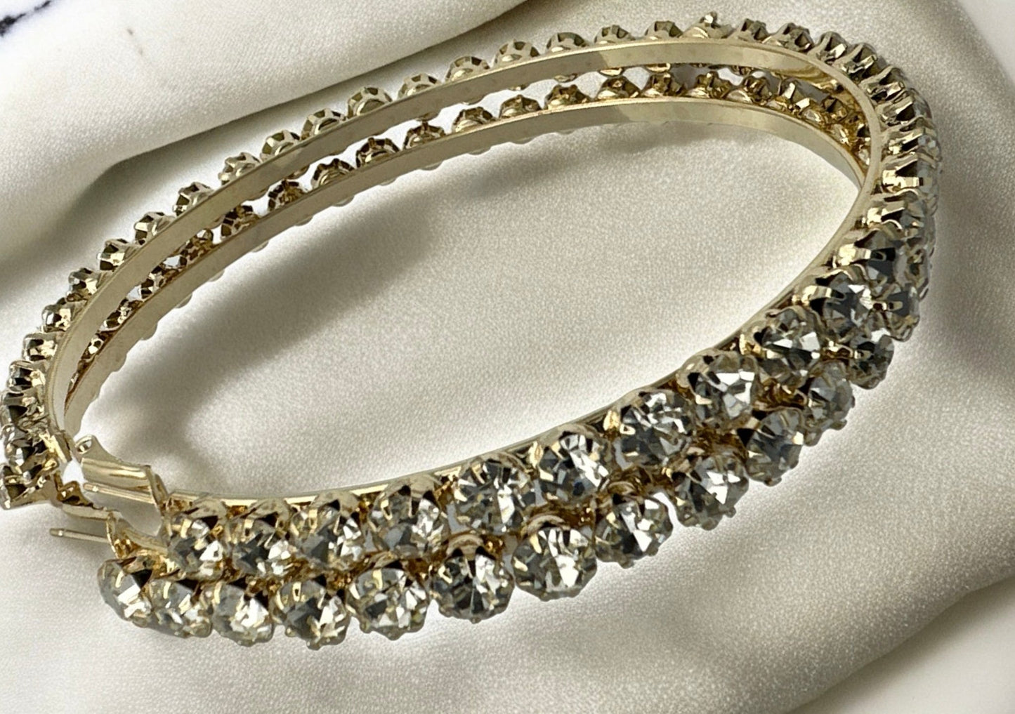 9CM Crystal Rhinestones Oversized Trendy Statement Hoop Earrings - Fatisha Boutique