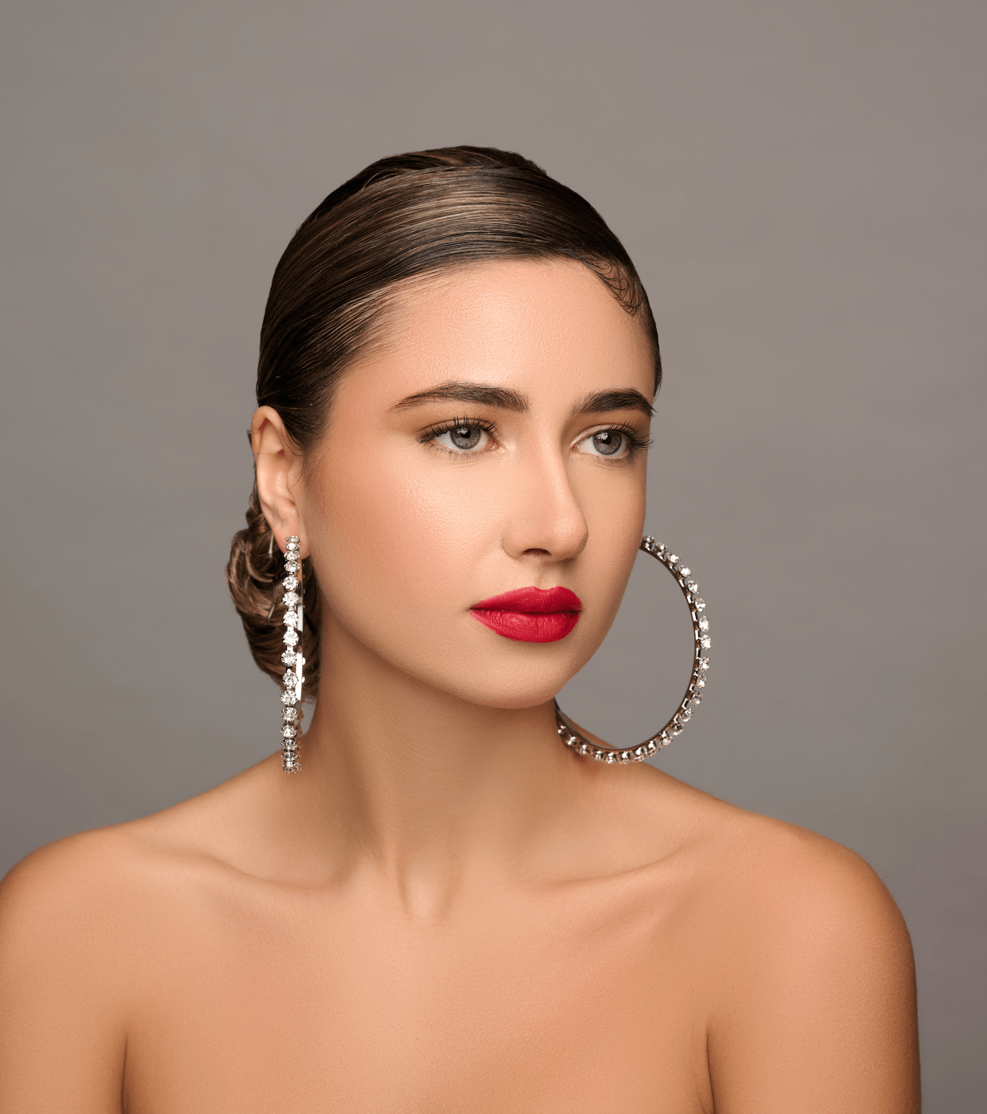 9CM Crystal Rhinestones Oversized Trendy Statement Hoop Earrings - Fatisha Boutique