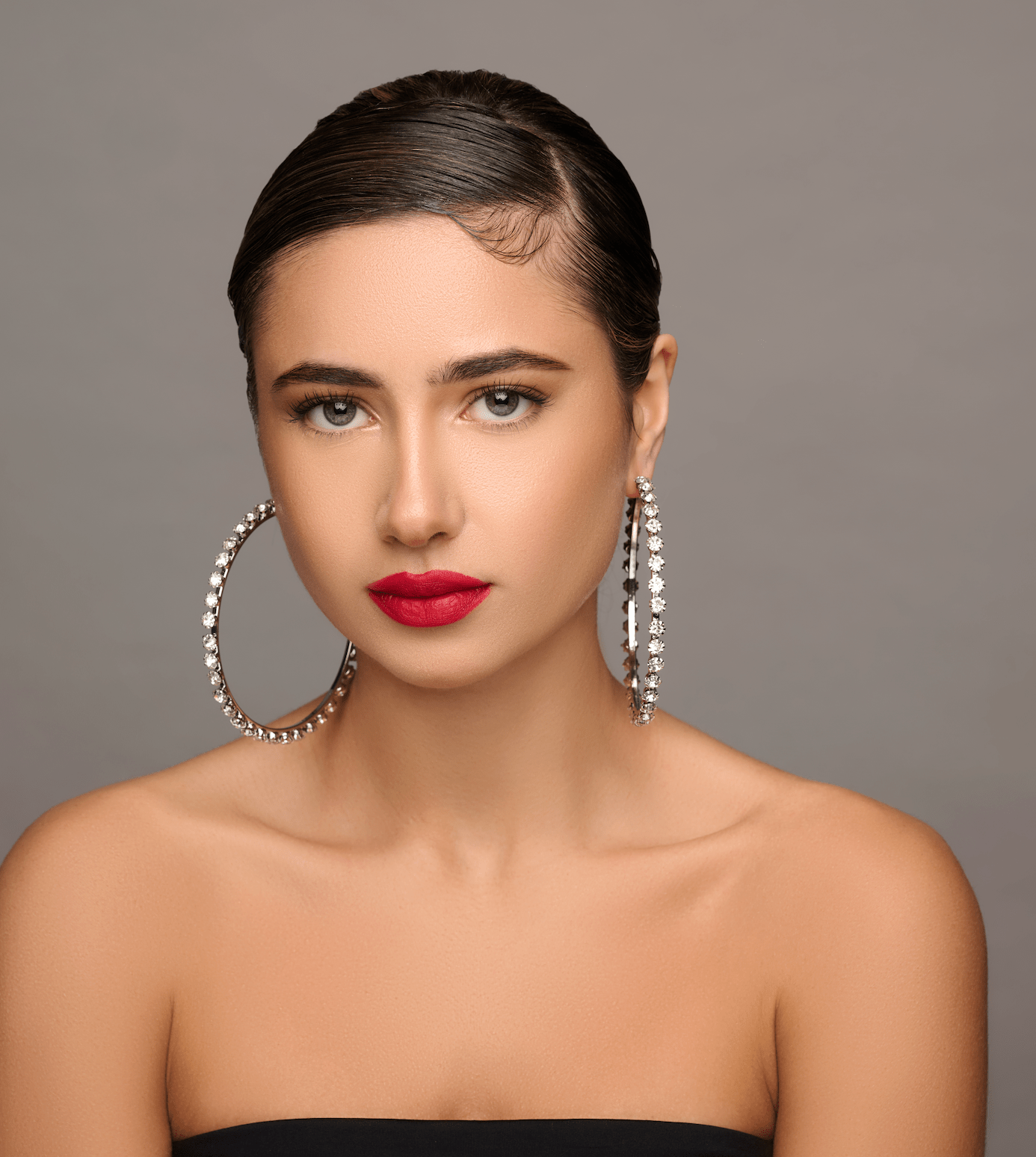 9CM Crystal Rhinestones Oversized Trendy Statement Hoop Earrings - Fatisha Boutique
