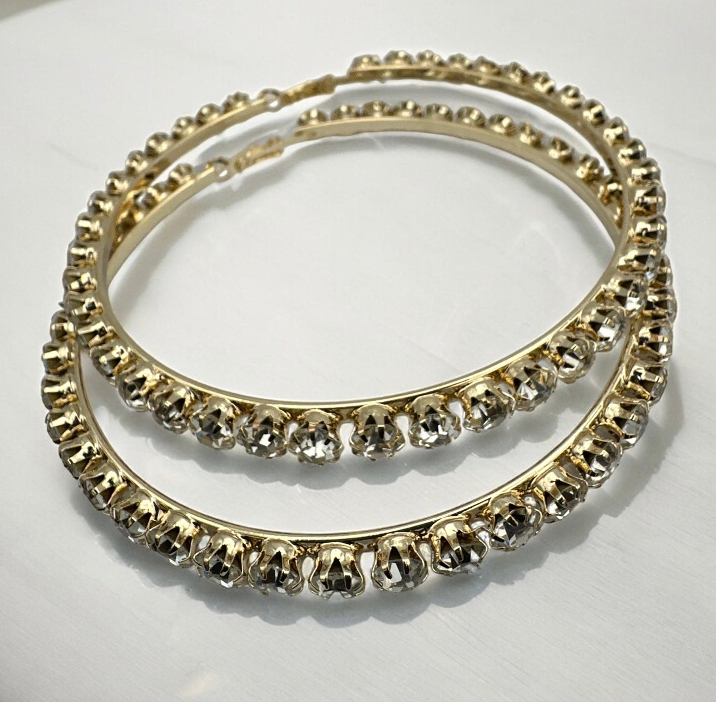 9CM Crystal Rhinestones Oversized Trendy Statement Hoop Earrings - Fatisha Boutique