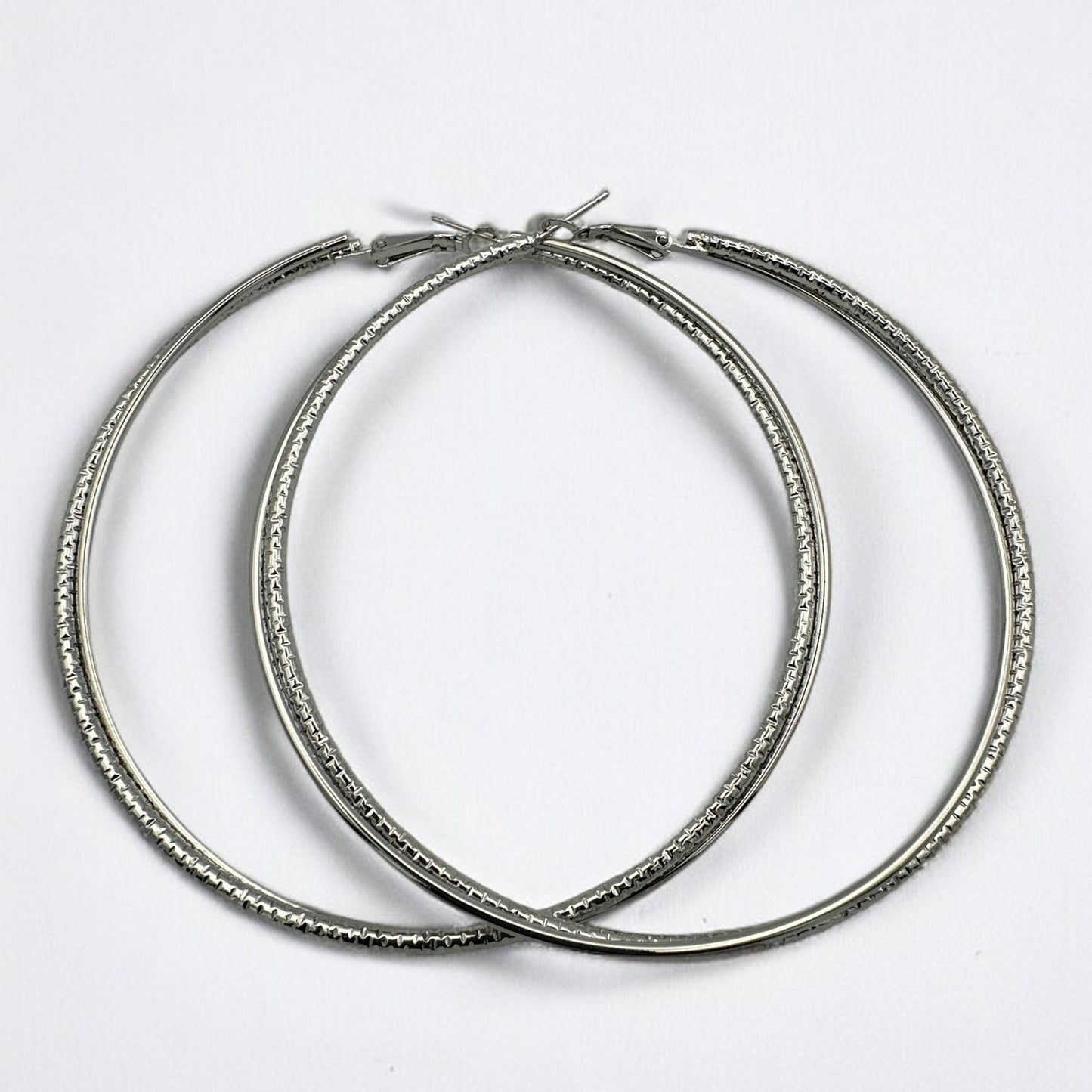 9CM Round Doubled Hoops Statement Hoop Earrings - Fatisha Boutique