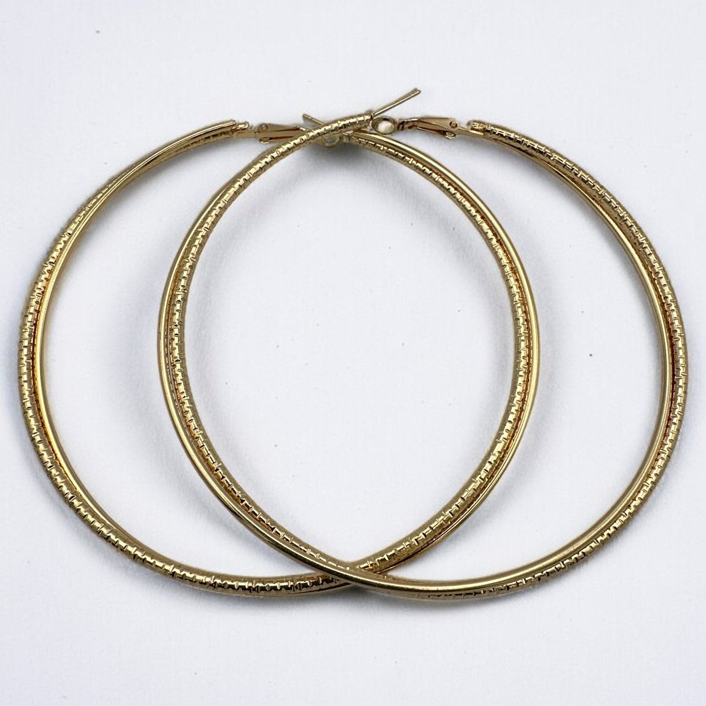 9CM Round Doubled Hoops Statement Hoop Earrings - Fatisha Boutique