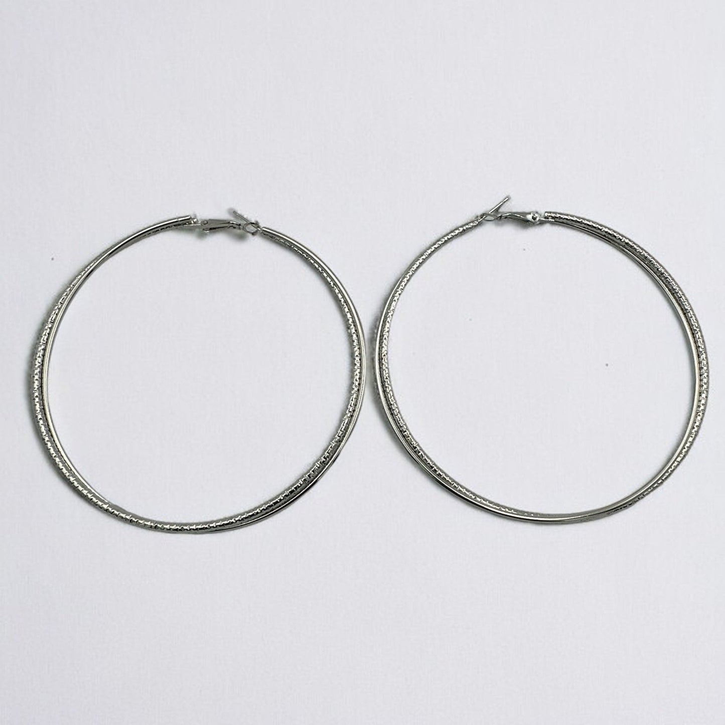 9CM Round Doubled Hoops Statement Hoop Earrings - Fatisha Boutique