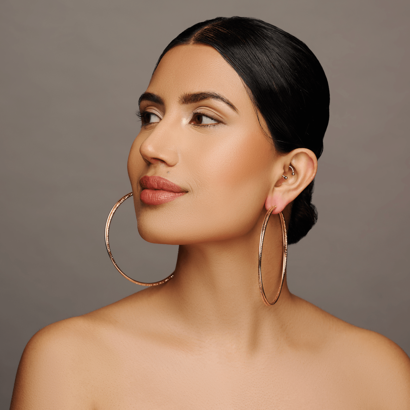9CM Round Doubled Hoops Statement Hoop Earrings - Fatisha Boutique