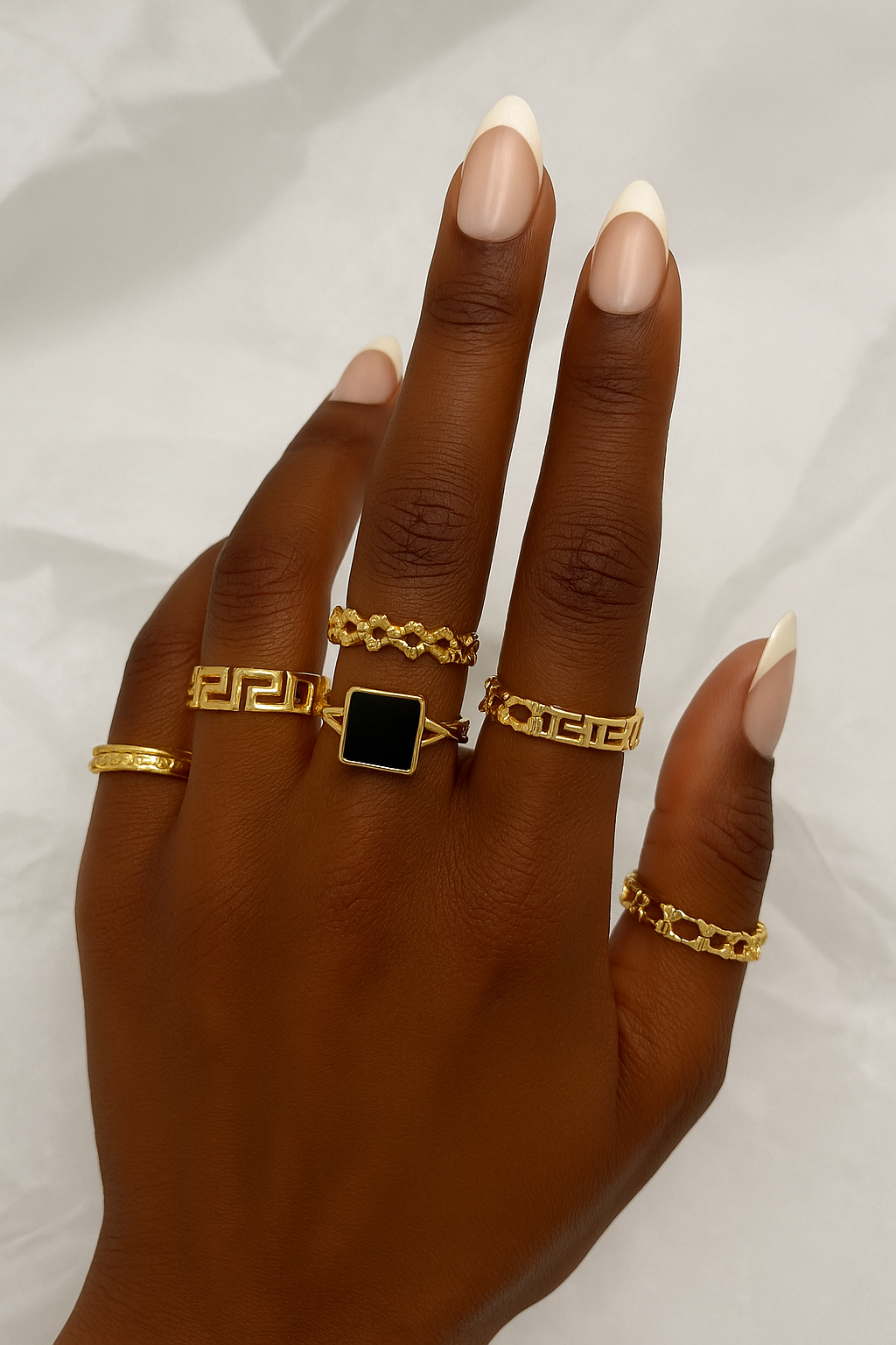 13-Piece Gold Ring Set – Non-Adjustable Stacking Rings with Bold Statement Designs for Women - Fatisha Boutique #