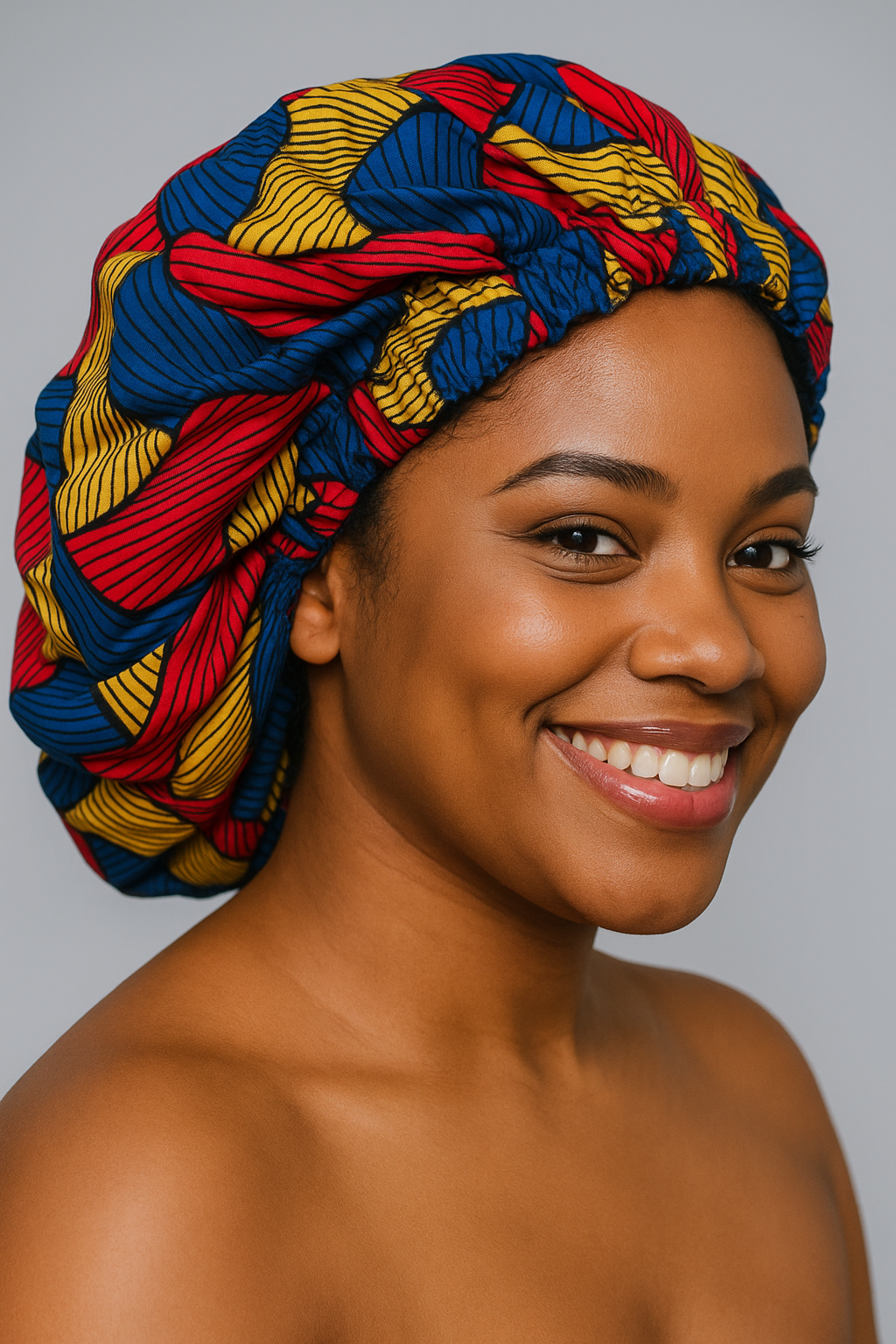 Ankara Satin Silk Reversible Bonnet – Double Layered Cap for Braids & Natural Hair Protection - Fatisha Boutique #