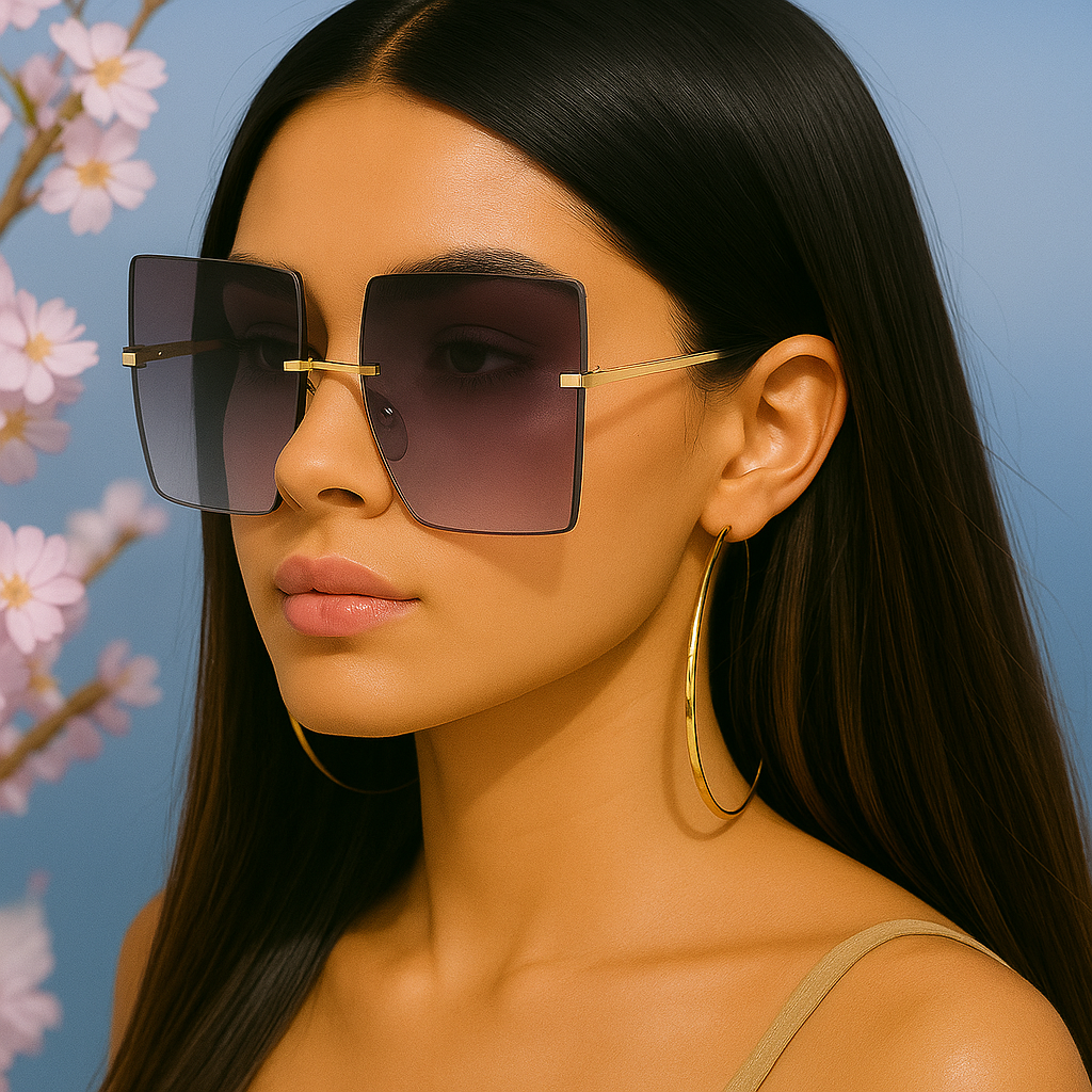 Oversized UV400 Square Gradient Sunglasses – Trendy Chic Shades for Women - Fatisha Boutique #