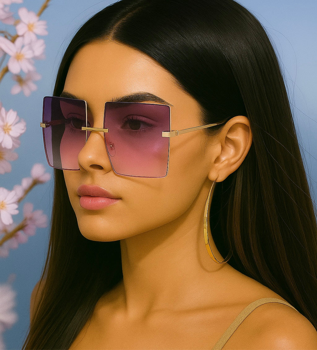 Oversized UV400 Square Gradient Sunglasses – Trendy Chic Shades for Women - Fatisha Boutique #