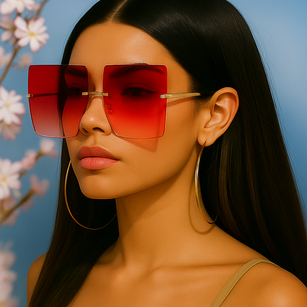 Oversized UV400 Square Gradient Sunglasses – Trendy Chic Shades for Women - Fatisha Boutique #