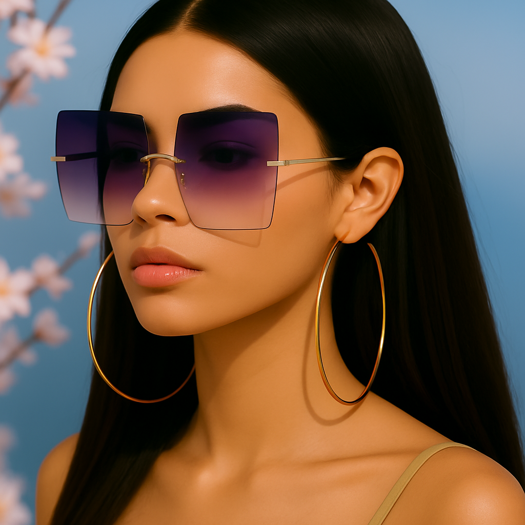 Oversized UV400 Square Gradient Sunglasses – Trendy Chic Shades for Women - Fatisha Boutique #
