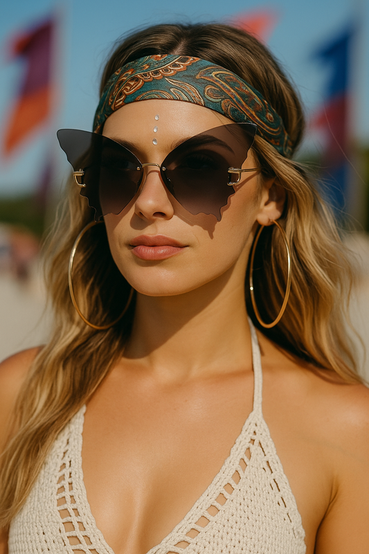 Butterfly Wing Sunglasses – UV400 Gradient Rimless Shades | Fashion for Women - Fatisha Boutique #