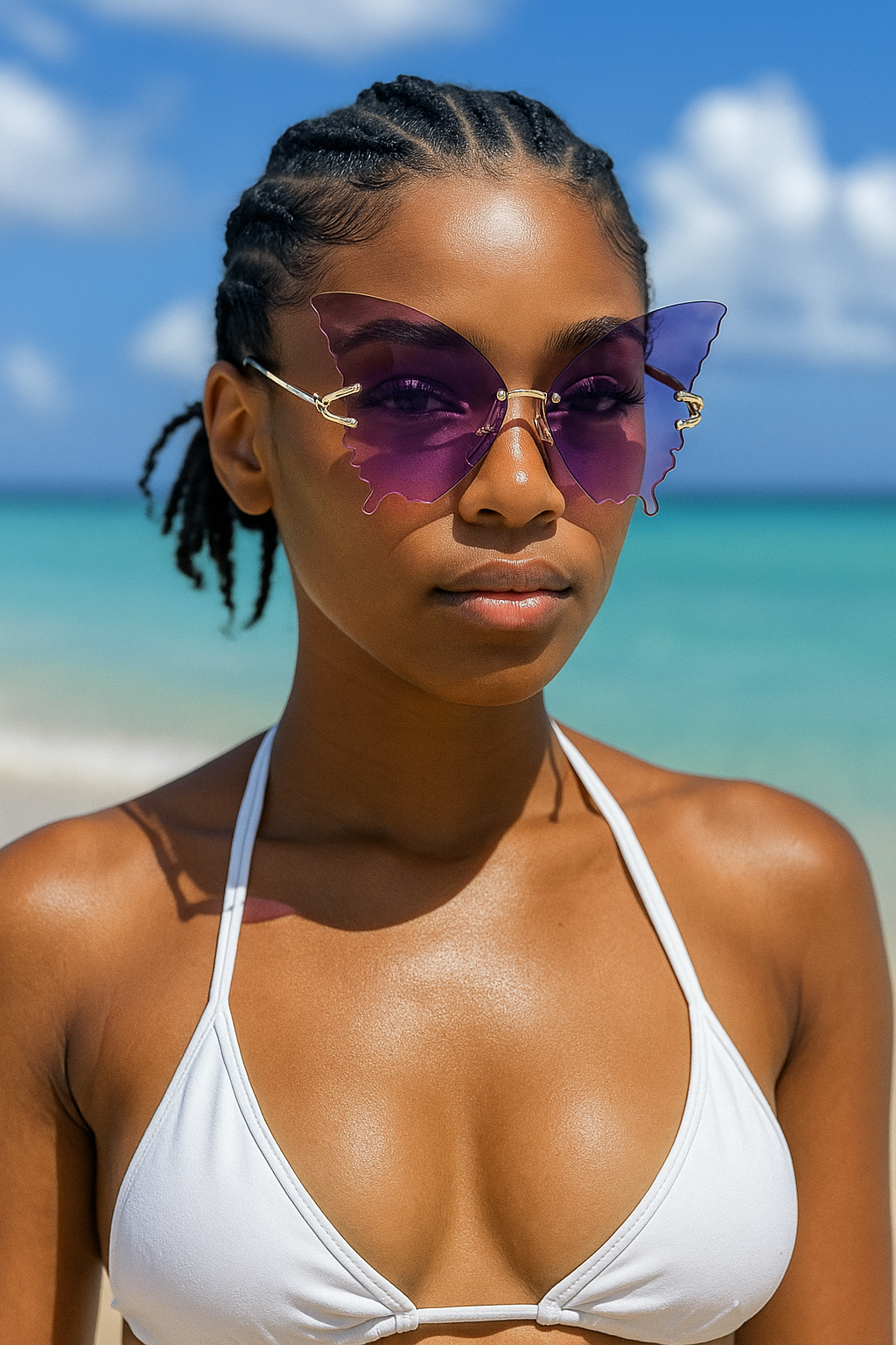 Butterfly Wing Sunglasses – UV400 Gradient Rimless Shades | Fashion for Women
