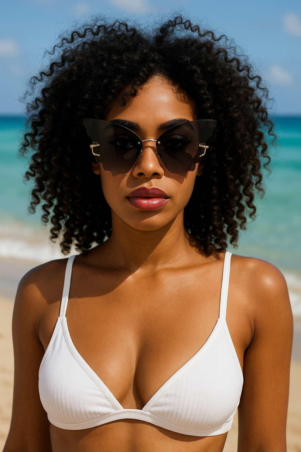 Butterfly Wing Sunglasses – UV400 Gradient Rimless Shades | Fashion for Women