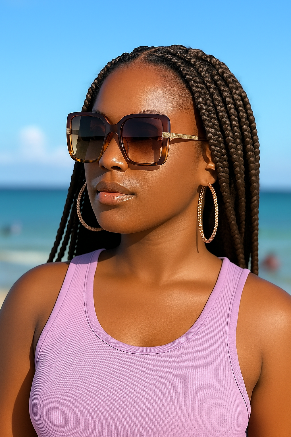 Oversized Square Sunglasses for Women – UV400 Gradient Lens | Free UK Shipping - Fatisha Boutique #